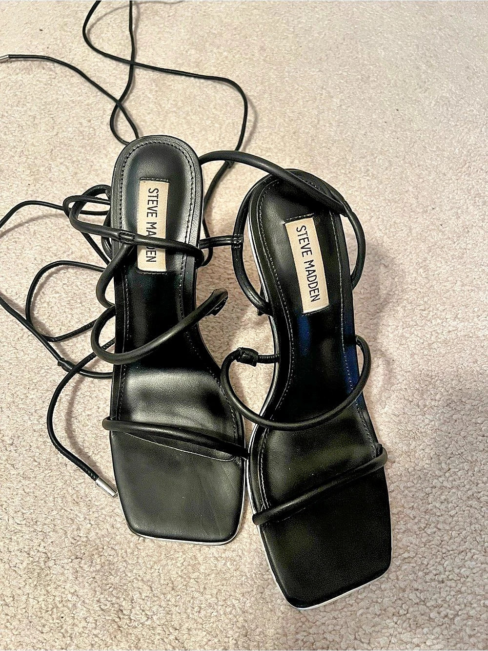 Steve Madden Black Strappy Heels